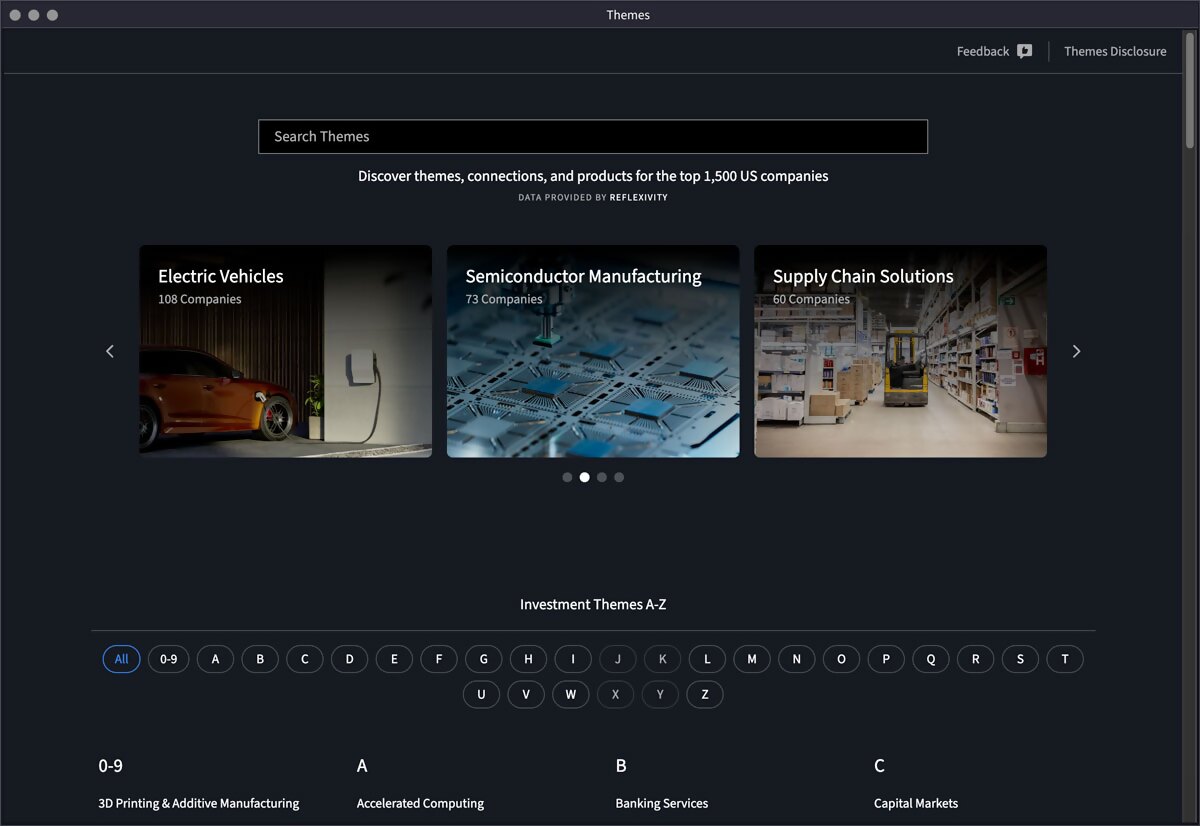 Themes Tab Within Stock Research