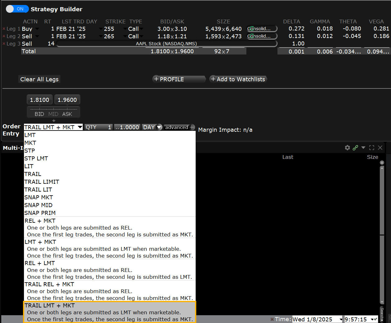 Trailing Limit + Market Order